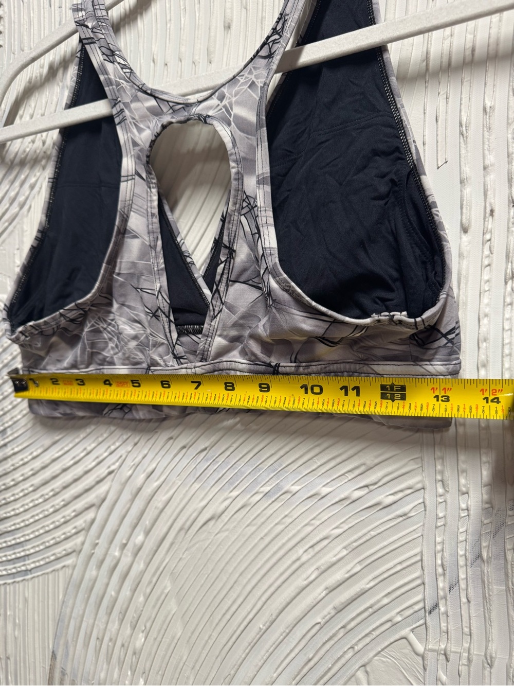 Wireless Gray Patterned Sports Bra with Racerback Support N0893 - Picture 6 of 7